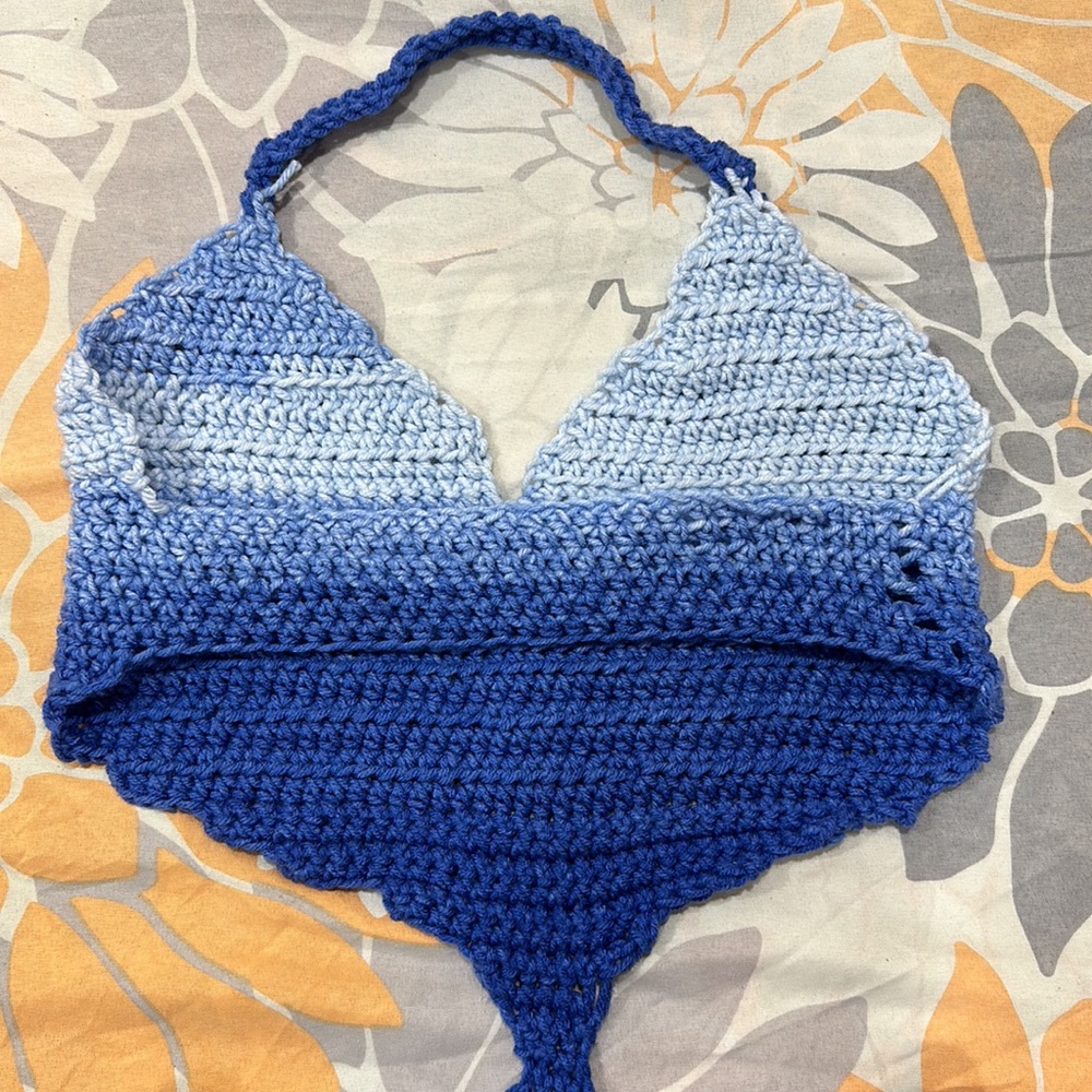2 Piece Ombré Blue Top And Skirt